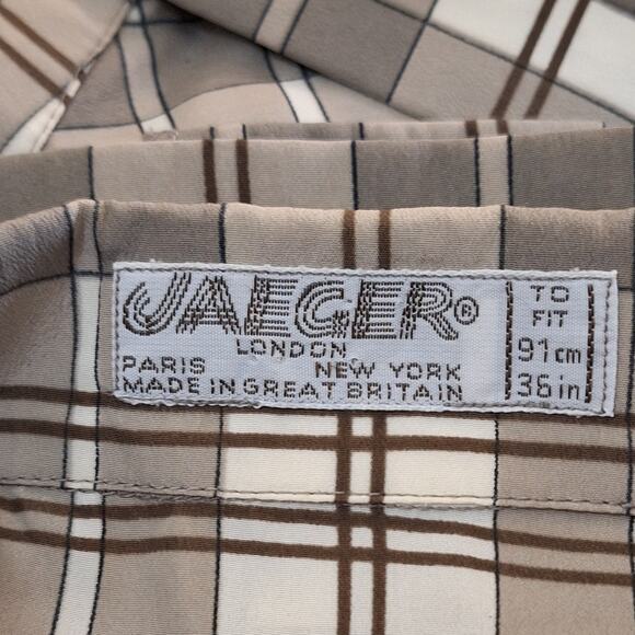 Jaeger Shirt Women's Medium Vintage Preppy Plaid Light Academia Regency Regal - Picture 2 of 9